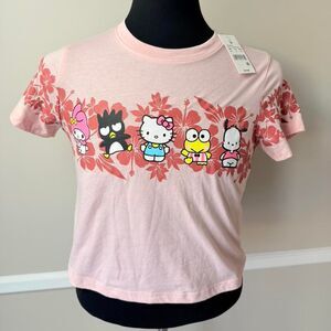 Hello Kitty Women's Hawaiian Pink Crop-top Sz M